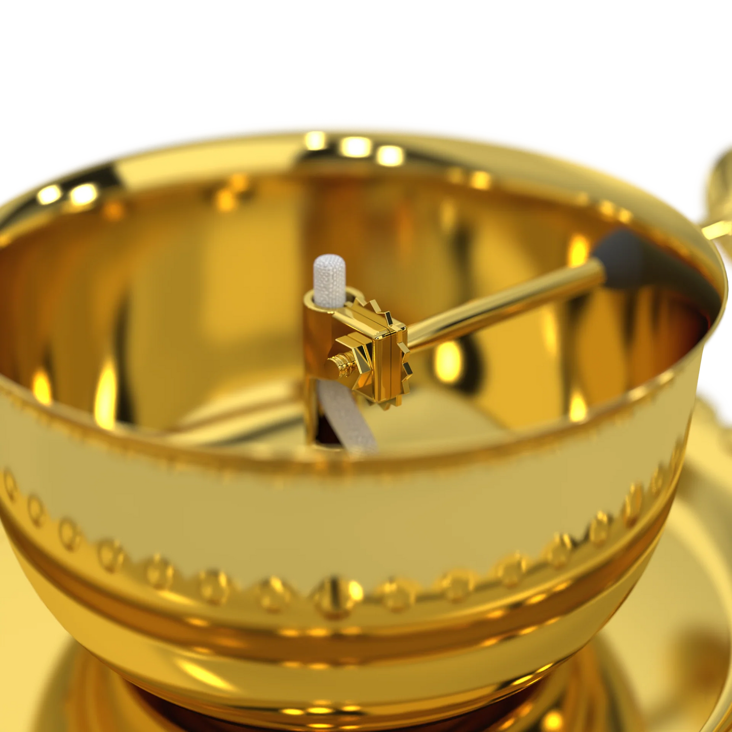 Golden Brass Divya Akhand Jyot Diya with Rotating Wick