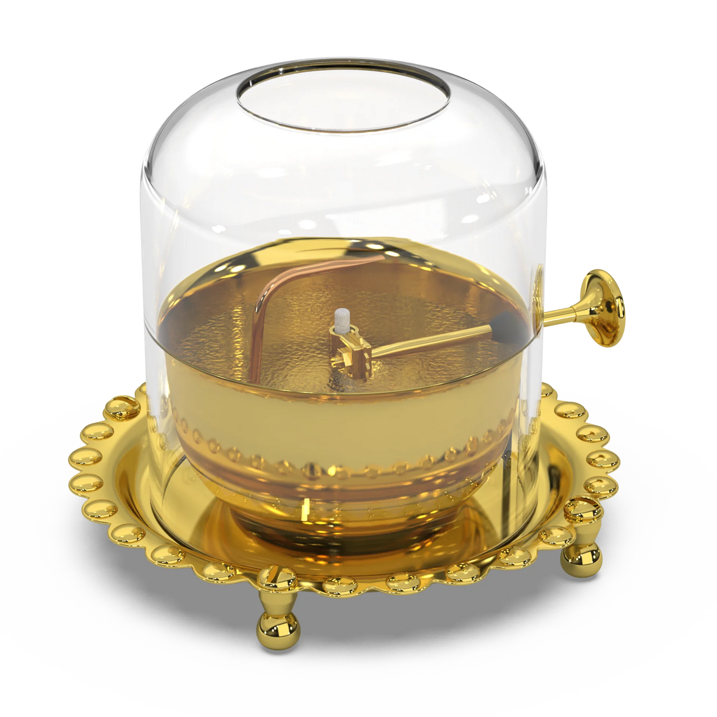 Golden Brass Divya Akhand Jyot Diya with Rotating Wick