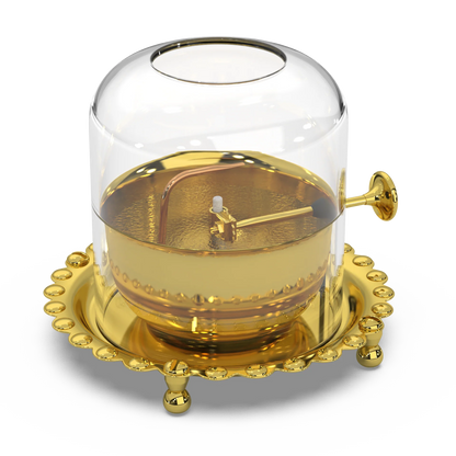 Golden Brass Divya Akhand Jyot Diya with Rotating Wick