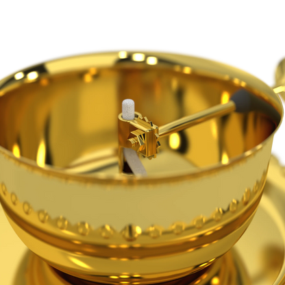 Golden Brass Divya Akhand Jyot Diya with Rotating Wick