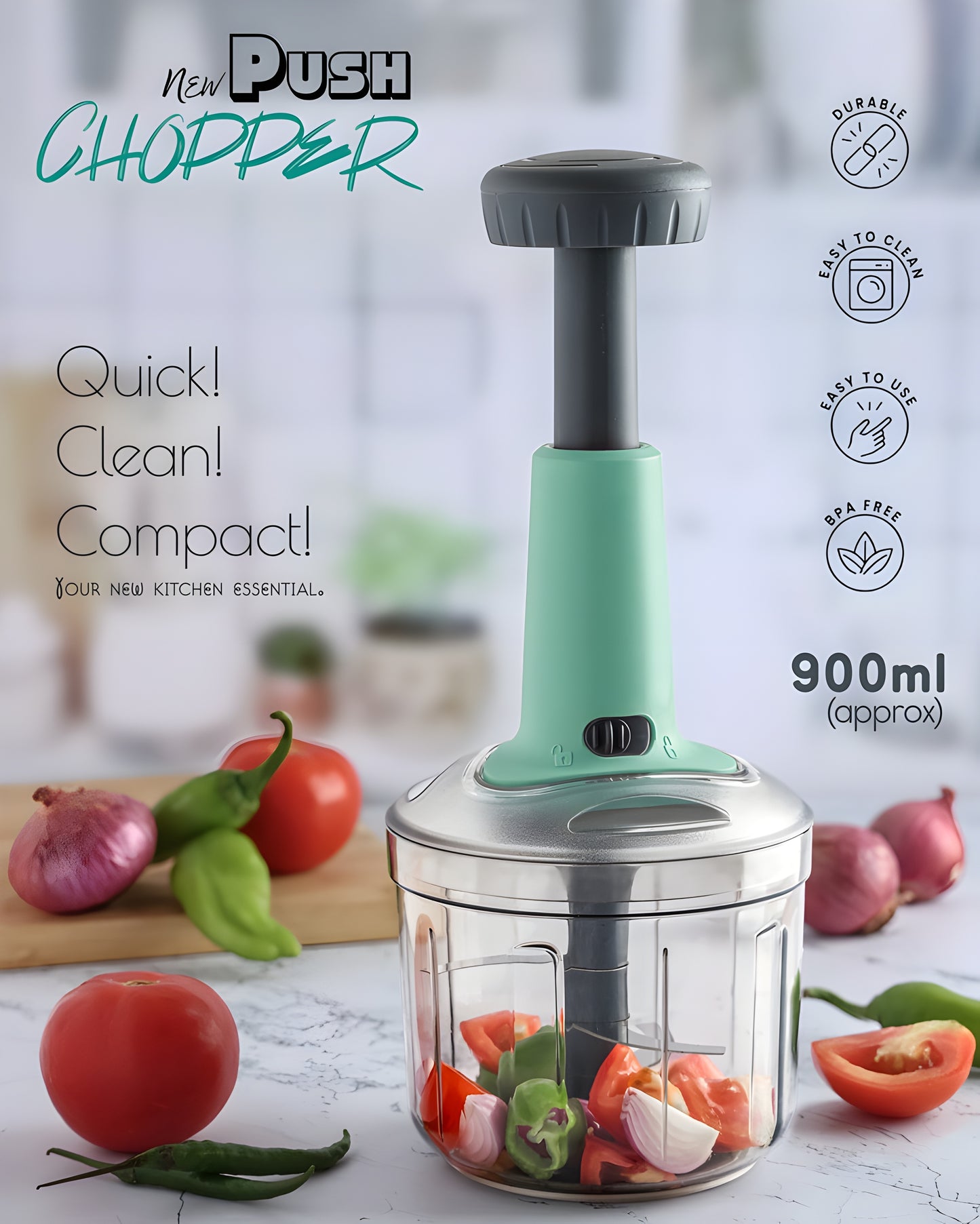 Cutlo™ Manual Hand-Press Vegetable Chopper