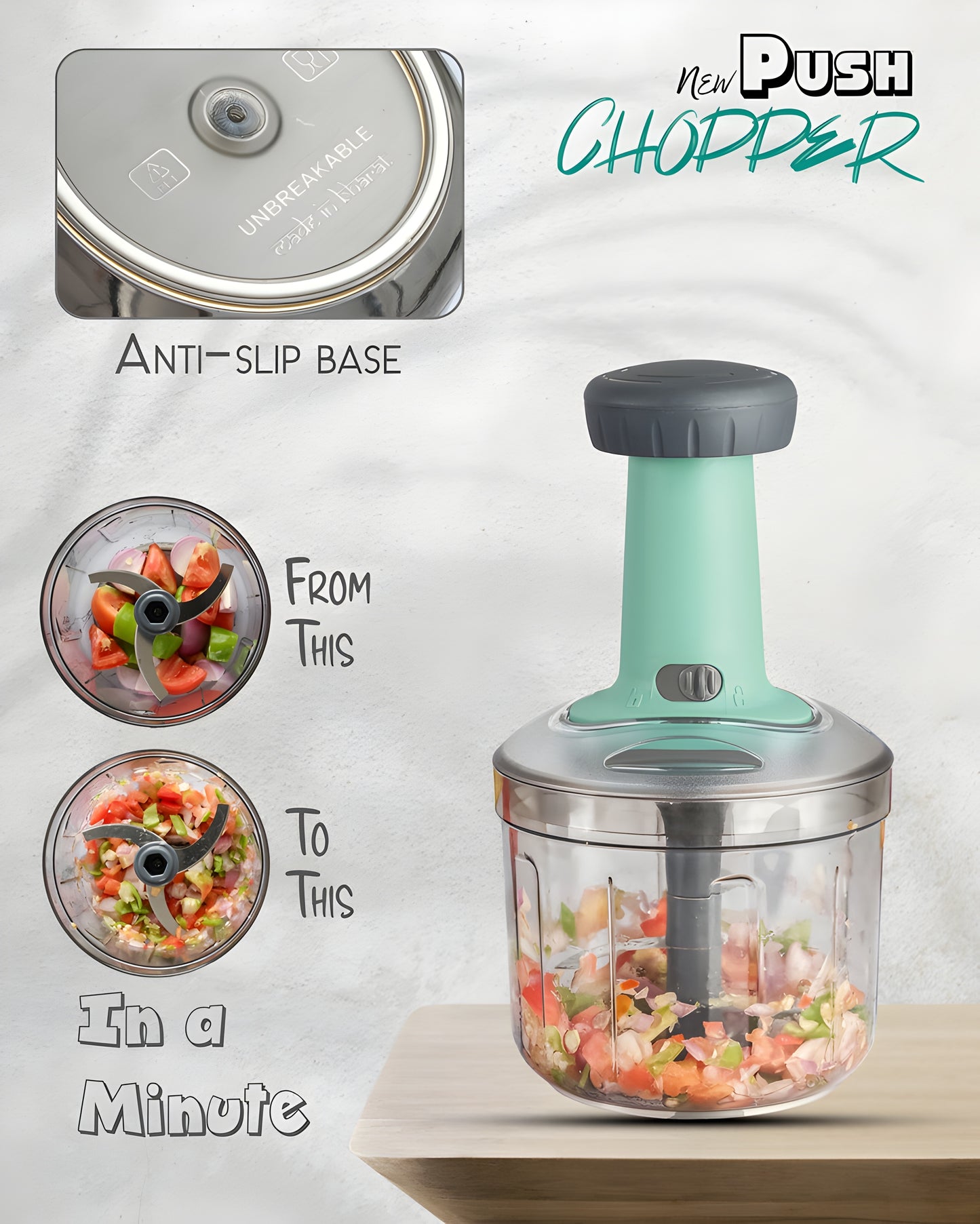 Cutlo™ Manual Hand-Press Vegetable Chopper